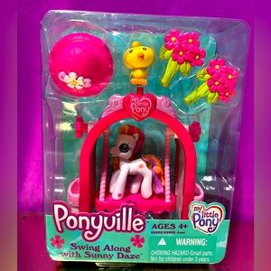 MY LITTLE PONY NWT 2006 PONYVILLE SWING ALONG WITH SUNNY DAZE BIRDIE & TRELLIS